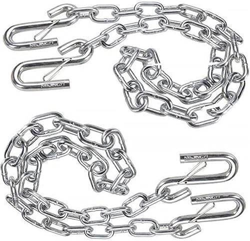 Miniatura 8 de NBJINGYI Cadena de seguridad de cuello de cisne de 14 x 48 pulgadas, 2 unidades de grado 30 con clips de resorte con 2 ganchos en S