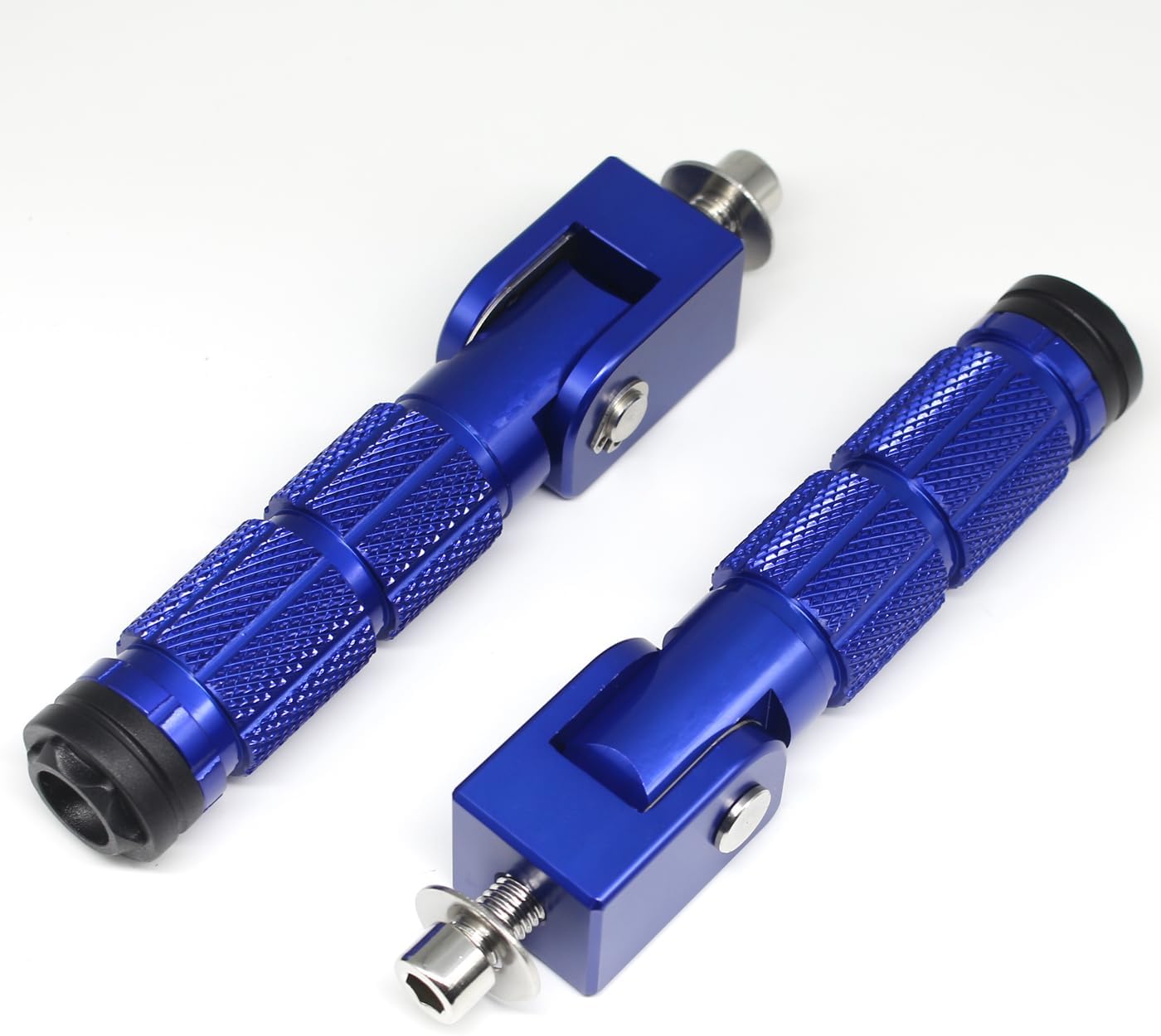 Blue Folding Passenger Foot Pegs For Super 73 S2/ZX/RX/R/S Adventure Series 90 Degree Foldable Footpegs Footrest Universal For M8 Electric Car Motorbike Scooter Mini Bike Ebike Dirt Bike Go Kart