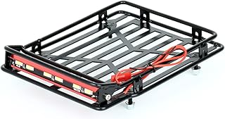 LCX Racing 1/10th RC Crawler Car Metal Roll Cage Luggage Tray Roof Rack for Axial SCX10 II 90046 TRX4 TRX6 Redcat Gen8 Scout II D90, Upgrades Parts Accessories