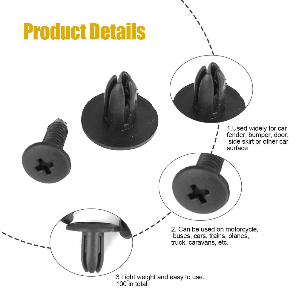 20PCS 10mm Gat Auto Bumper Plastic Duwnagels Clips voor Honda Zwarte Auto voor Honda Styl P0G4 kopen vanaf een prijs van 1.55