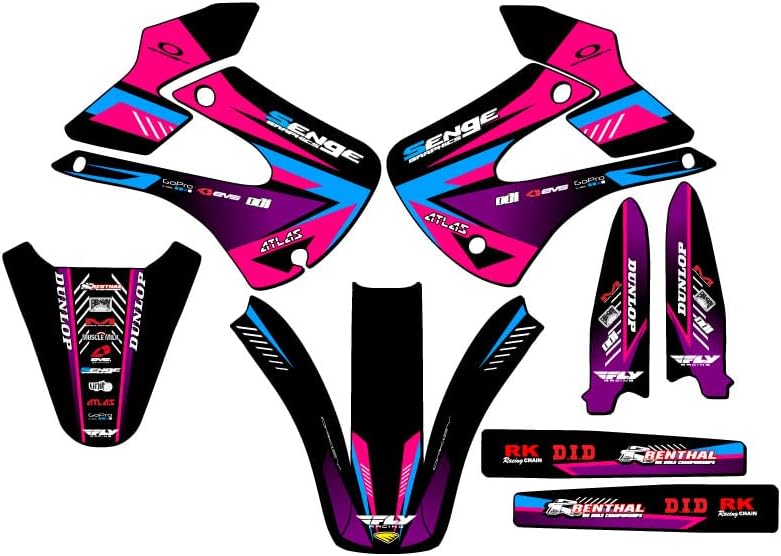 2001-2013 KX 100 Surge Pink Senge Graphics Base Kit Compatible with Kawasaki