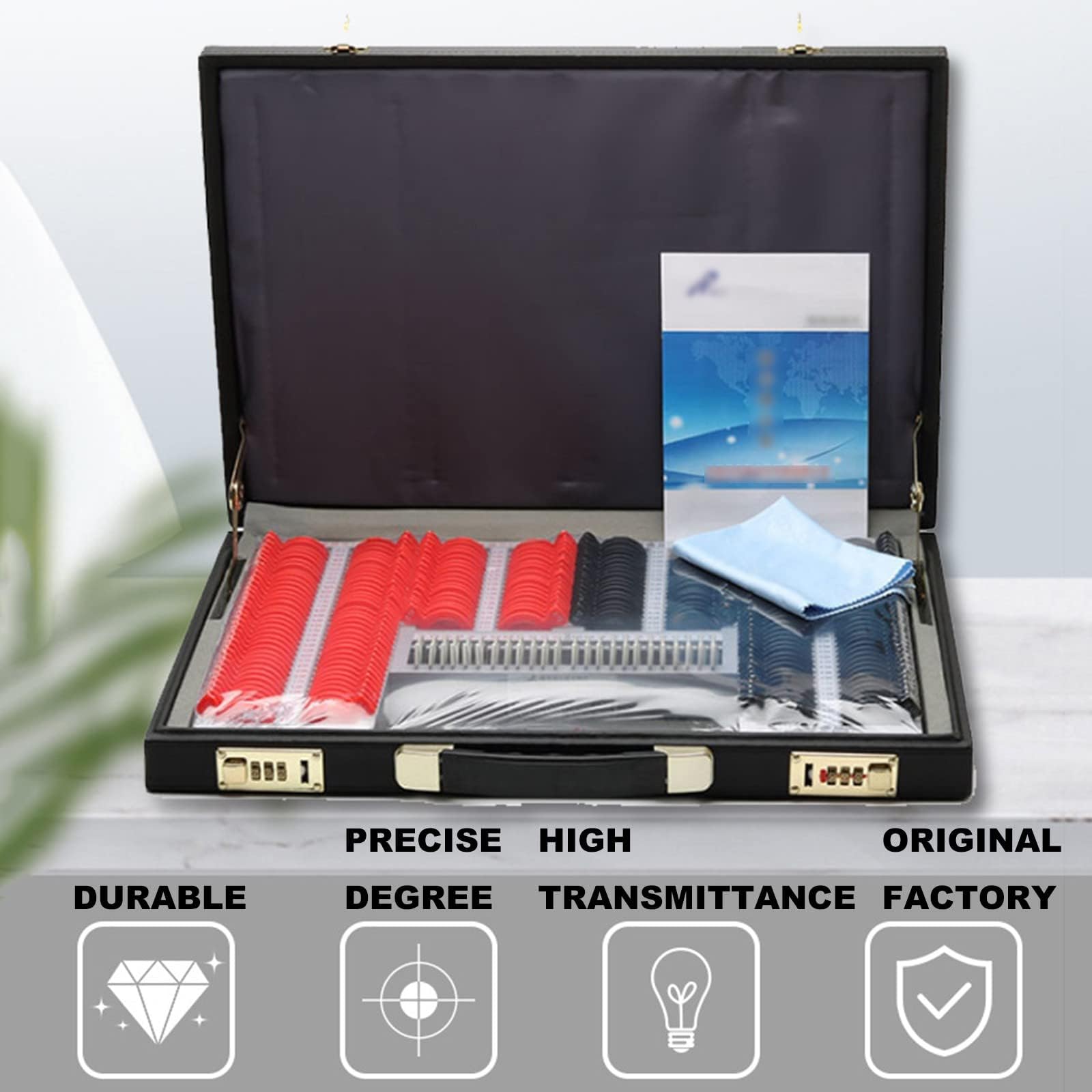 Kit di optometria, Set di Lenti di Prova ottiche da 232 Pezzi, Kit di optometria Accessori per la Protezione degli Occhi con Custodia in Alluminio, Attrezzatura per Lenti di Prova ottiche in