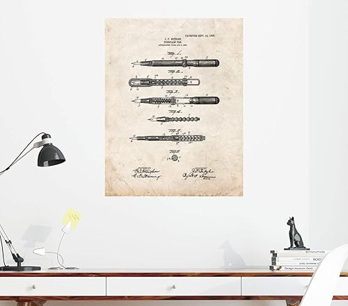 Miniatura 3 de Pluma Estilográfica Patente Impresión Viejo Look (8.5" x 11") M12028