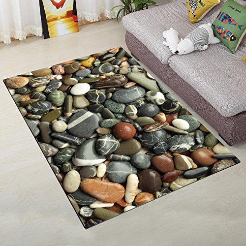 Grenss 3d Cobblestone Sofa Carpets For Living Room Home Area Rugs For Bedroom Pastoral Soft Study Floor Mat Coffee Table Carpet Rug Grey Stones 140x0cm China Buy Online In Russia At Desertcart