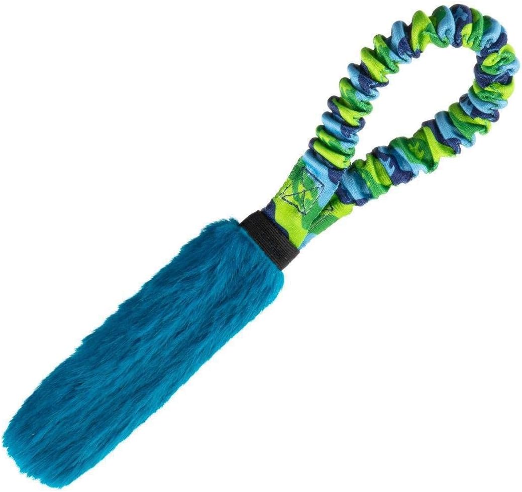 Tug-E-Nuff Pocket Fauxtastic | Durable Bungee Tug Toy for Dogs | Ideal for Interactive Dog Training and Dogs of All Ages | Made of Faux Fur and Comes in 3 Vibrant Colours | 13 x 7.5 inches in Size