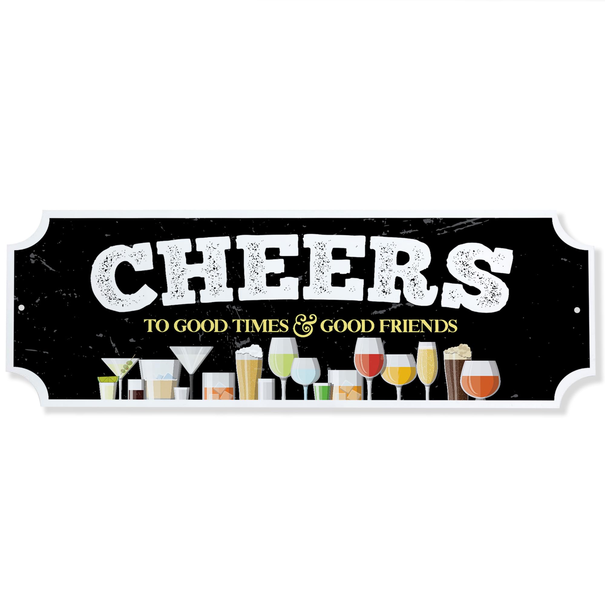 Red Ocean Cheers Plaque Bar Accessories for Home Pub Outside Decoration Man Cave Wall Garden Shed Sign Alcohol Gift For Men Women Friendship Gift Home Bar Sign