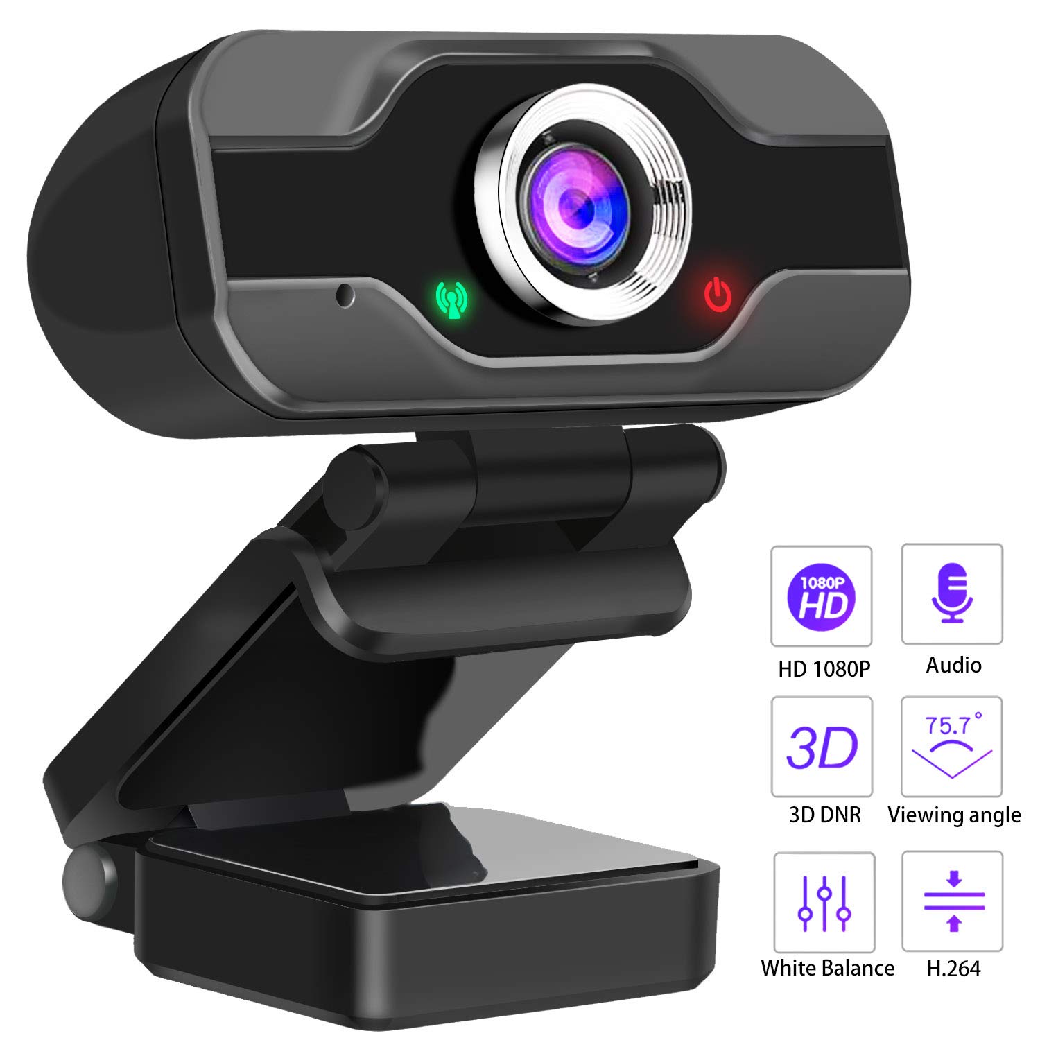 VXSCAN ESCAM PVR006 1080p 2MP H.264 Portable Mini Webcam HD 1080p Web PC Camera Convenient Live Broadcast with Microphone Digital USB Video Recorder