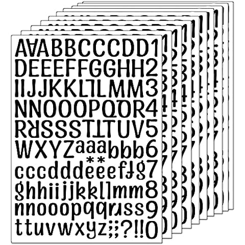12 Sheets Self Adhesive Letters Stick on Vinyl Letters Capital Letter Stickers (1512PCS) Alphabet NumberSticker Letter for Crafts Outdoor Sign Poster Mailboxes Windows Doors (1 Inch, Black) Cover
