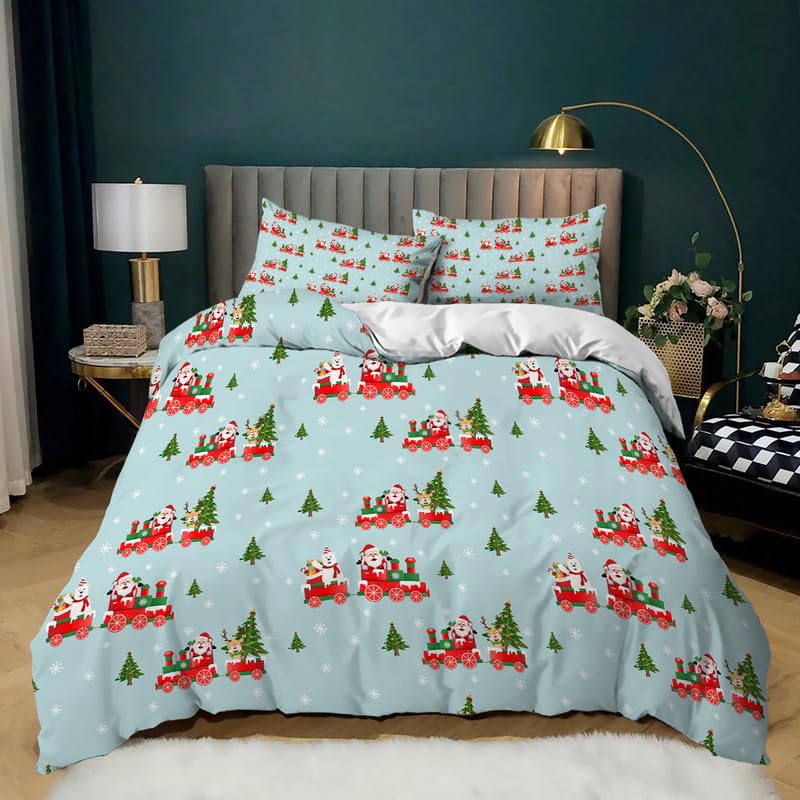 Housse de couette 220x240 Noël en microfibre douce avec 2 taies d'oreiller