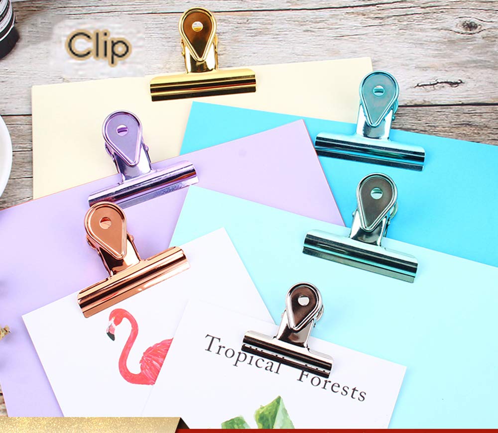 Clip Bulldog in metallo Fermagli for bulldog piccoli in oro rosa da 20 mm, clip a goccia d'acqua, confezione da 30 fermagli for cerniere in metallo, morsetti for raccoglitori di documenti