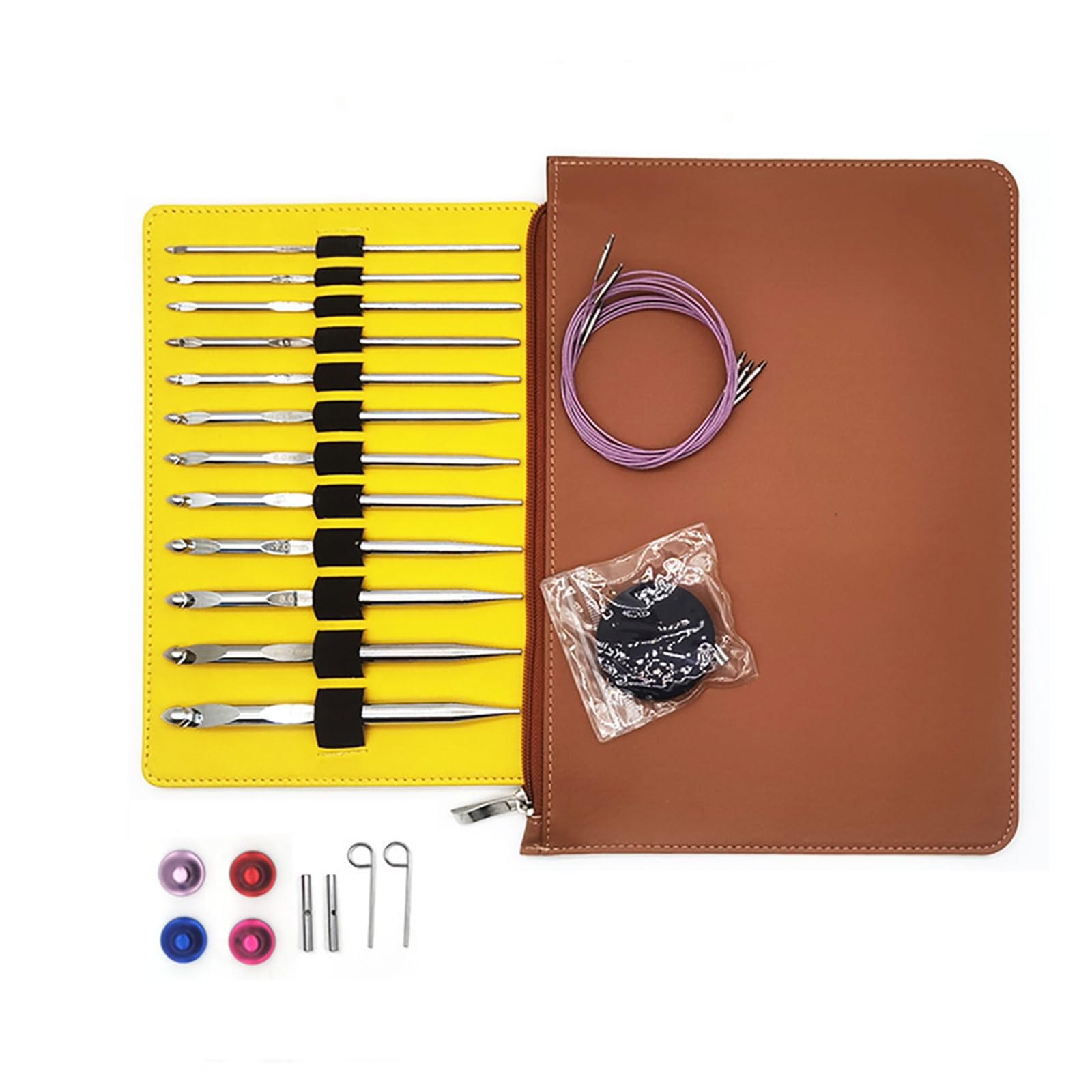 CUNZJIA 12Pcs Tunisian Crochet Hook Set 3.0mm-10mm Interchangeable Tunisian Knitting Needle for Weaving Sweater Rug