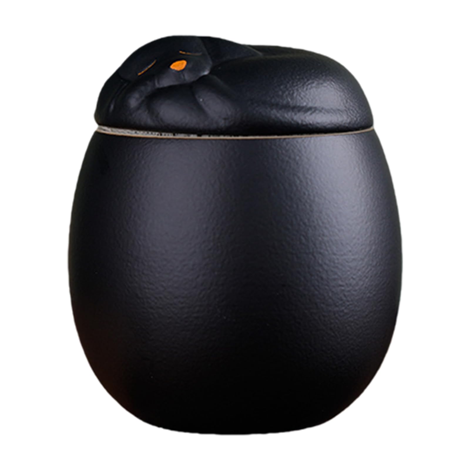 Duuclume Sleeping Dog Ceramic Pet Ashes Urn - Sealed Portable Memorial Cremation Canister,Non-Woven Moisture-Proof Keepsake for Funerals & Honoring (Black, 530ml)