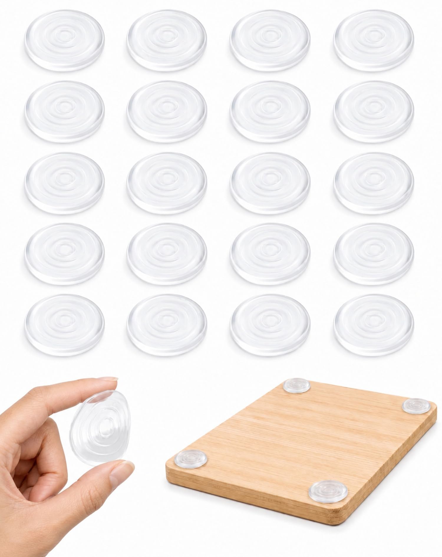 20Pcs Anti Slip Cutting Board Feet Pads Self Adhesive Silicone Pads