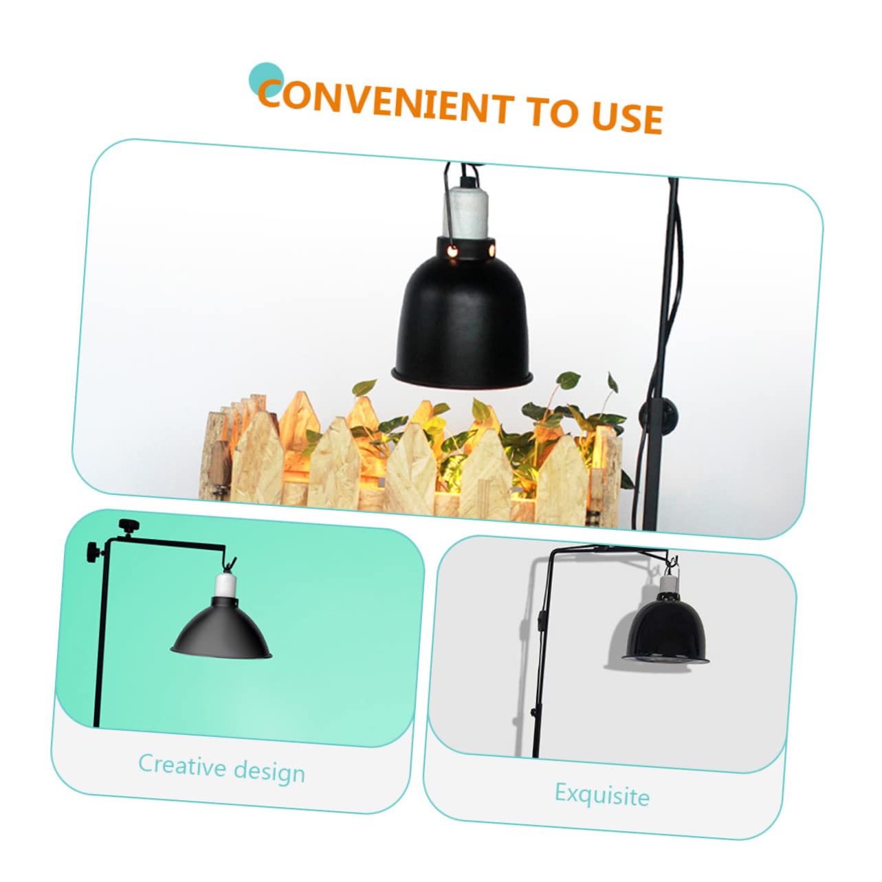 Toddmomy Supporto per Lampada Professionale Regolabile in Metallo per Terrari e Acquari, Base Compatta Resistente per Lampade Riscaldanti Rettili e Animali Domestici, Pratico per Uso Quotidiano