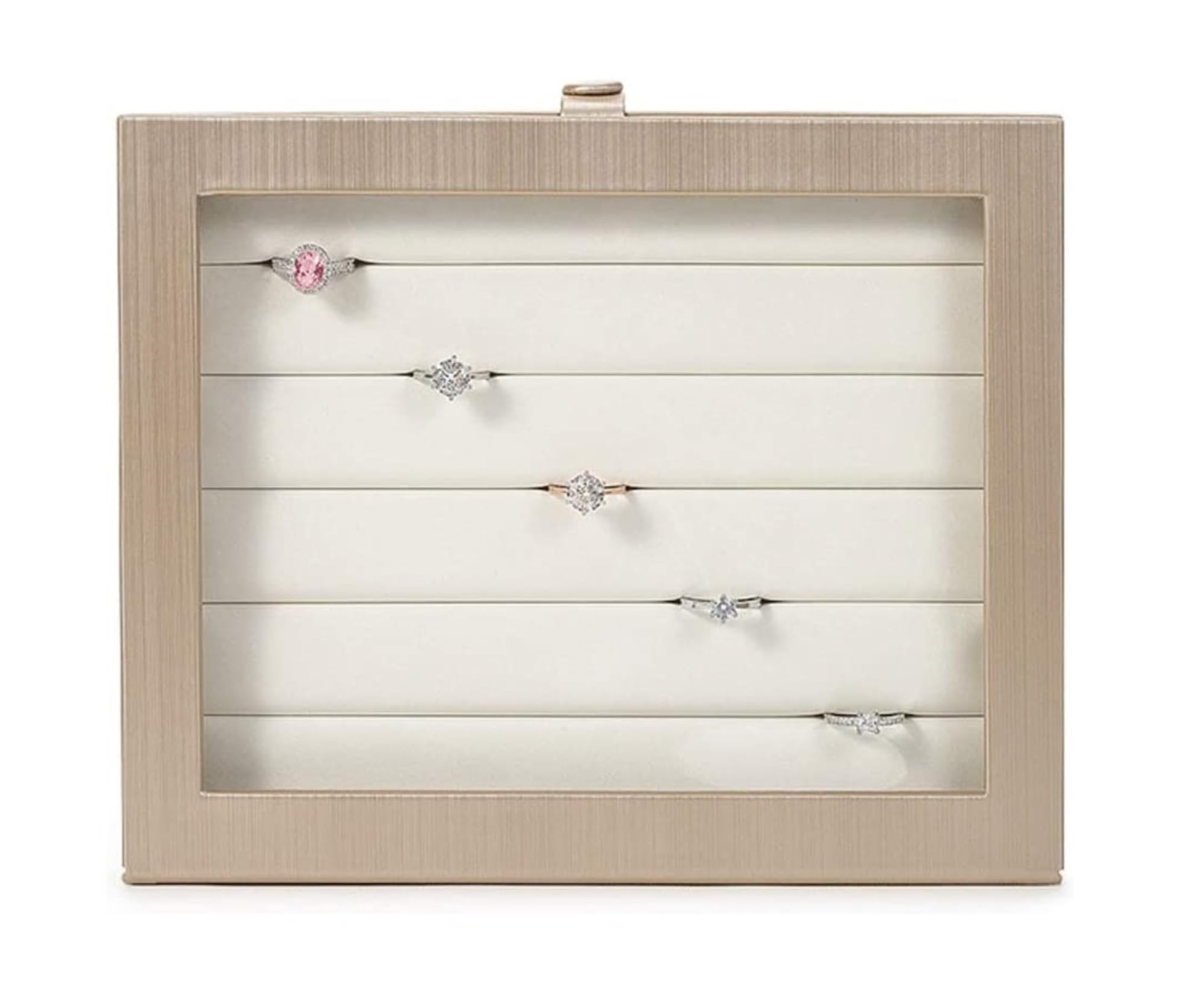 Pudełka na biżuterię z przezroczystą pokrywką PET i metalowymi guzikami Pierścionki Kolczyki Naszyjnik Biżuteria Przechowywanie na biurku /91(Jewelry Box F)
