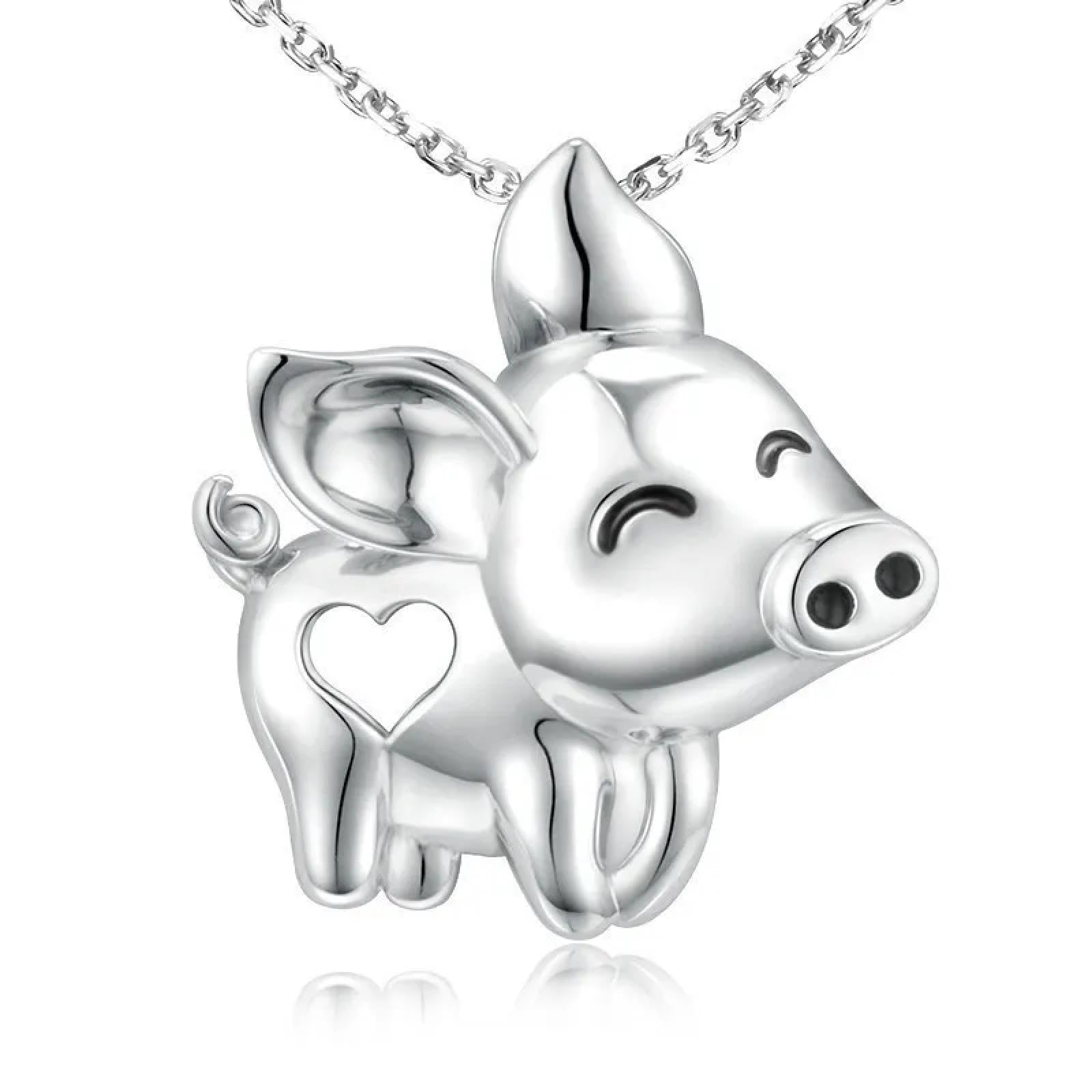 Halskette Ketten Schmuck Herren Frauen Anhänger necklace Niedliche Tiere Lächeln Fliegendes Schwein Anhänger Halskette Liebhaber Schmuck Geburtstagsgeschenke für Frauen Mädchen Tochter Ehefr