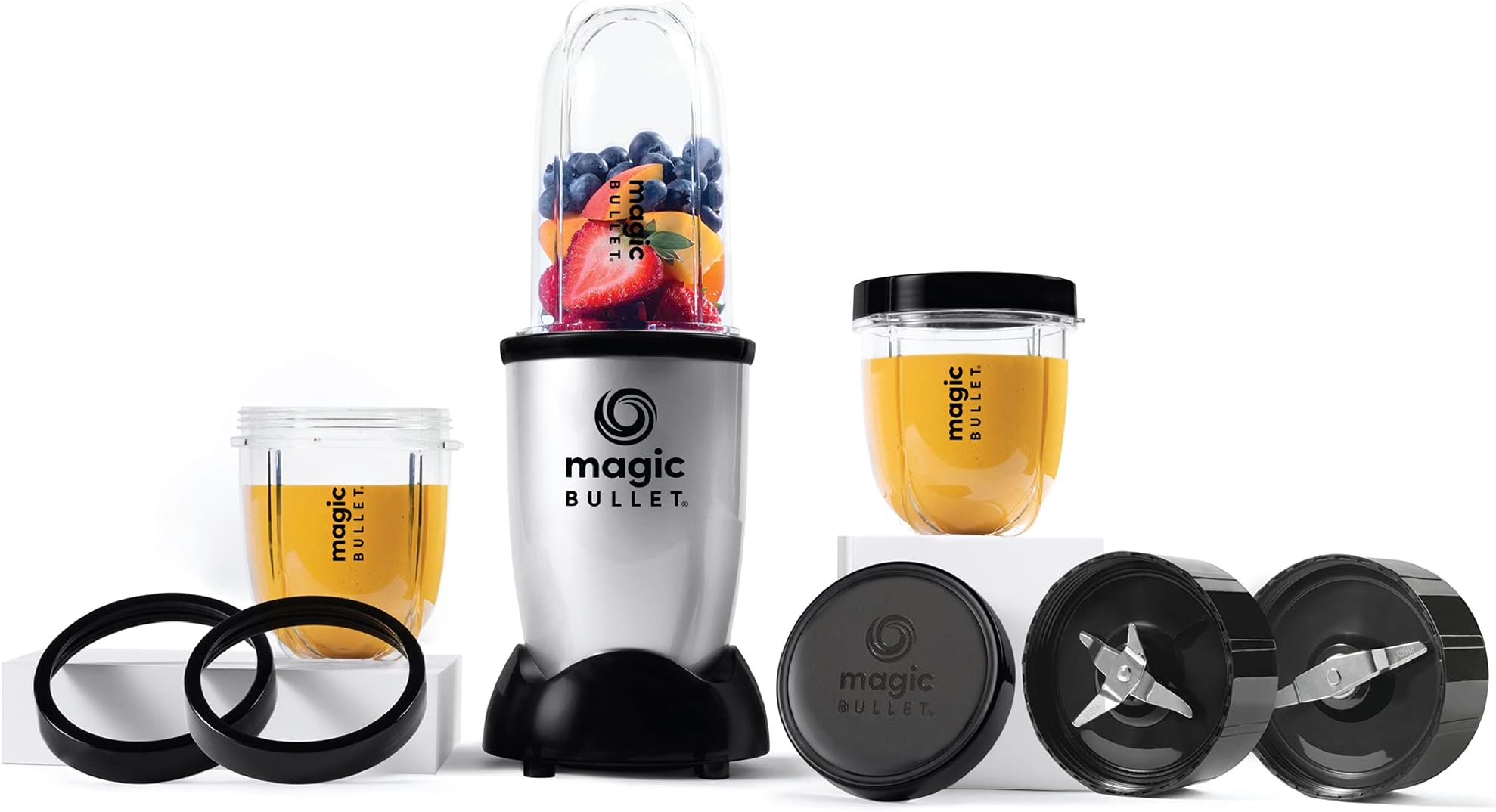 400 Watts, 9 Piece Set, Multi-Function High Speed Blender, Mixer System with Nutrient Extractor, Smoothie Maker, Silver, 2 Years Warranty