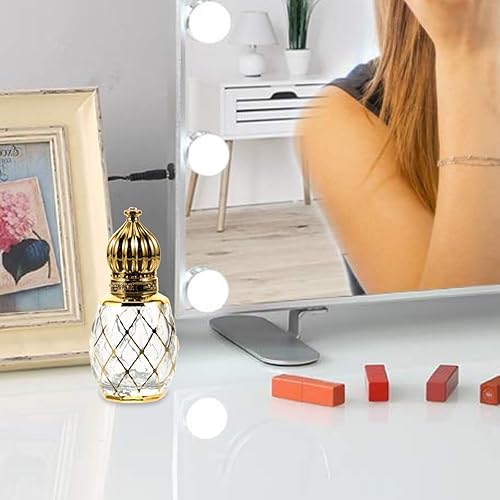 Miniatura 3 de EXCEART Spray a cuadros aceite esencial lecythus botella de aceite corona muestra titular mini botella viaje rodillo botella perfume rack Egipto