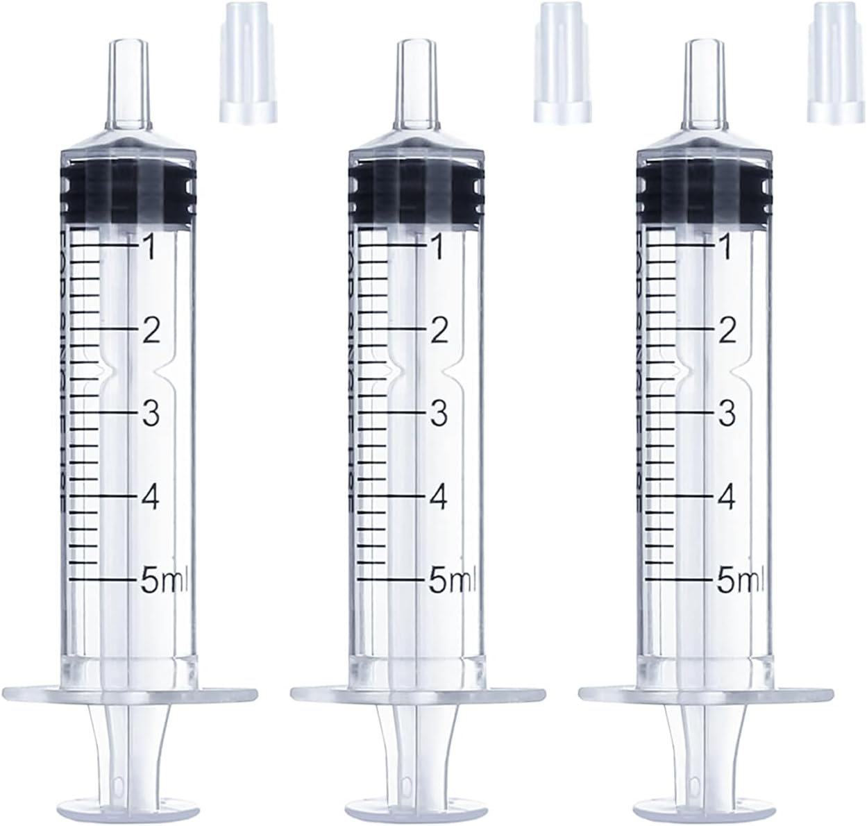 5ml Syringe for Liquid, Oral, Scientific Labs, Measurement, Dispensing, with Cap- 3 Pack 5ml Syringes