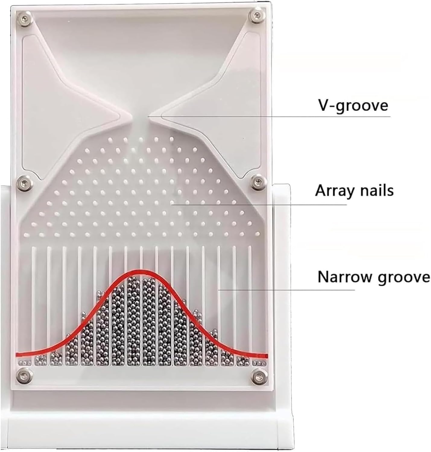 12 * 18cm Galton Board, Physics Lab Teaching Tool, Normal Distribution Mathematical Model, bability Teaching Demonstration with Curve, Desk Toy, Inspire Curiosity for Educators Students