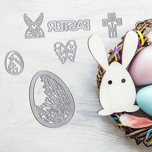 Miniatura 10 de Estivaux Huevos de Pascua troqueles para hacer tarjetas juegos de troqueles de corte de huevos de encaje huecos plantillas de marco de huevos