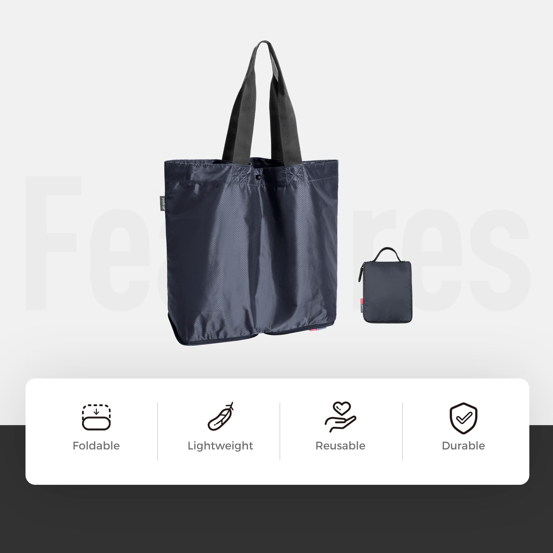 pack all Borsa di totalizzatore pieghevole leggera 16L, borsa della spesa pieghevole resistente all'acqua, borsa della spesa riutilizzabile