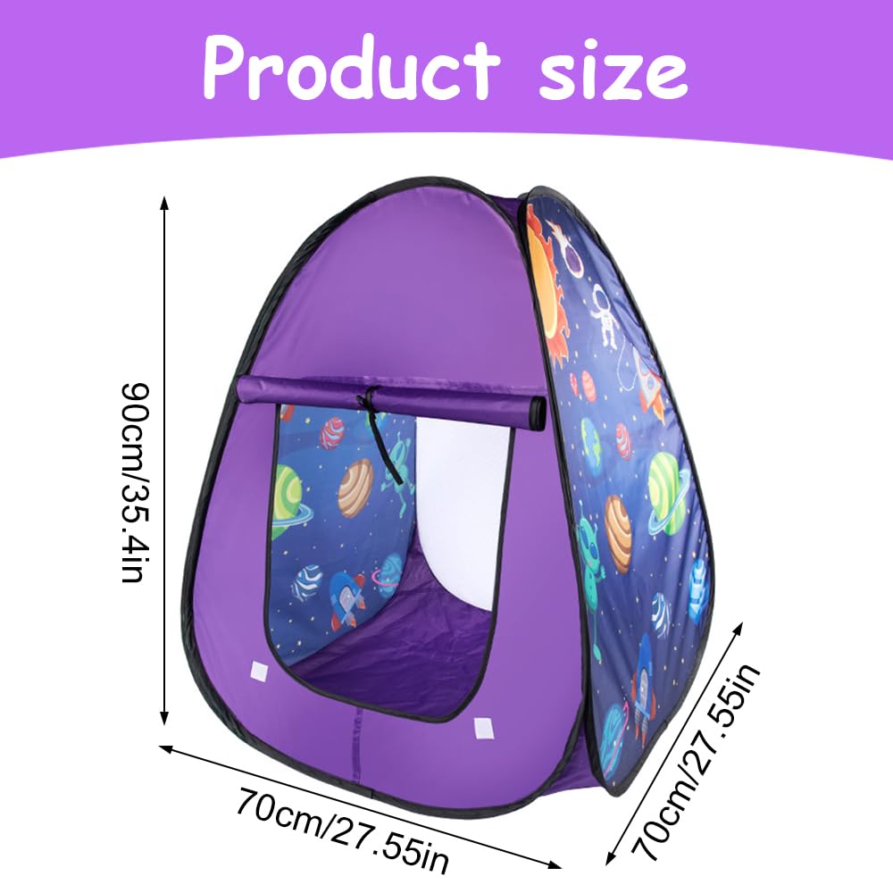 Jonuin Pop Up Play Tent, Pop Up Tents for Kids Astronaut Spaceship Space Playhouse, Foldable Kids Tent with Carry Bag - Image 2