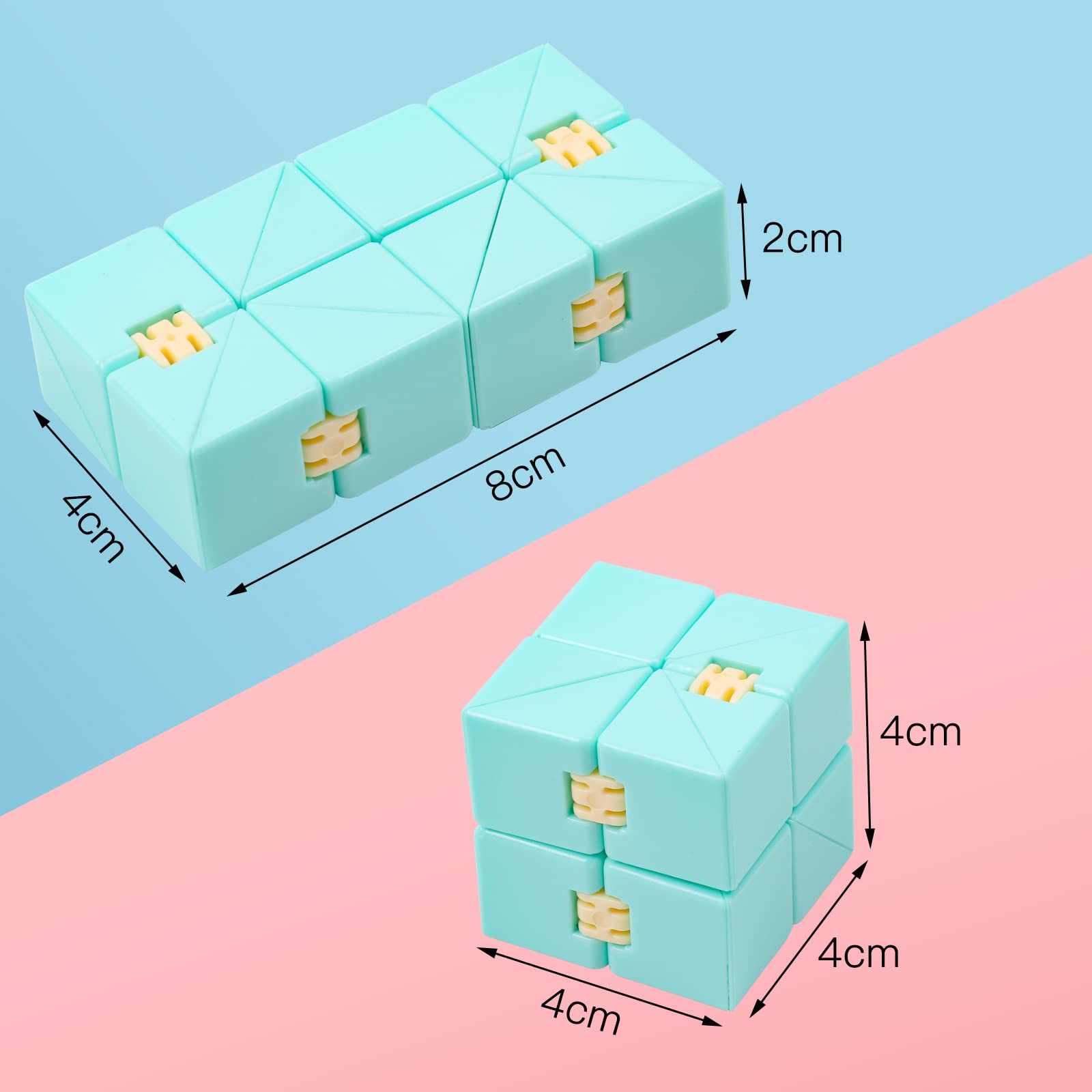 Umitive Cubo Fidget Infinito Antiestrés – Juguete Para Dedos Para Adultos Y Niños, Azul Y Amarillo, Ideal Para Oficina, Escuela Y Hogar, Alivia La Ansiedad