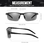 TJUTR Mens Photochromic Sunglasses Day & Night Driving Z87 Sun Glasses Polarized UV400 Protection Safety Glasses