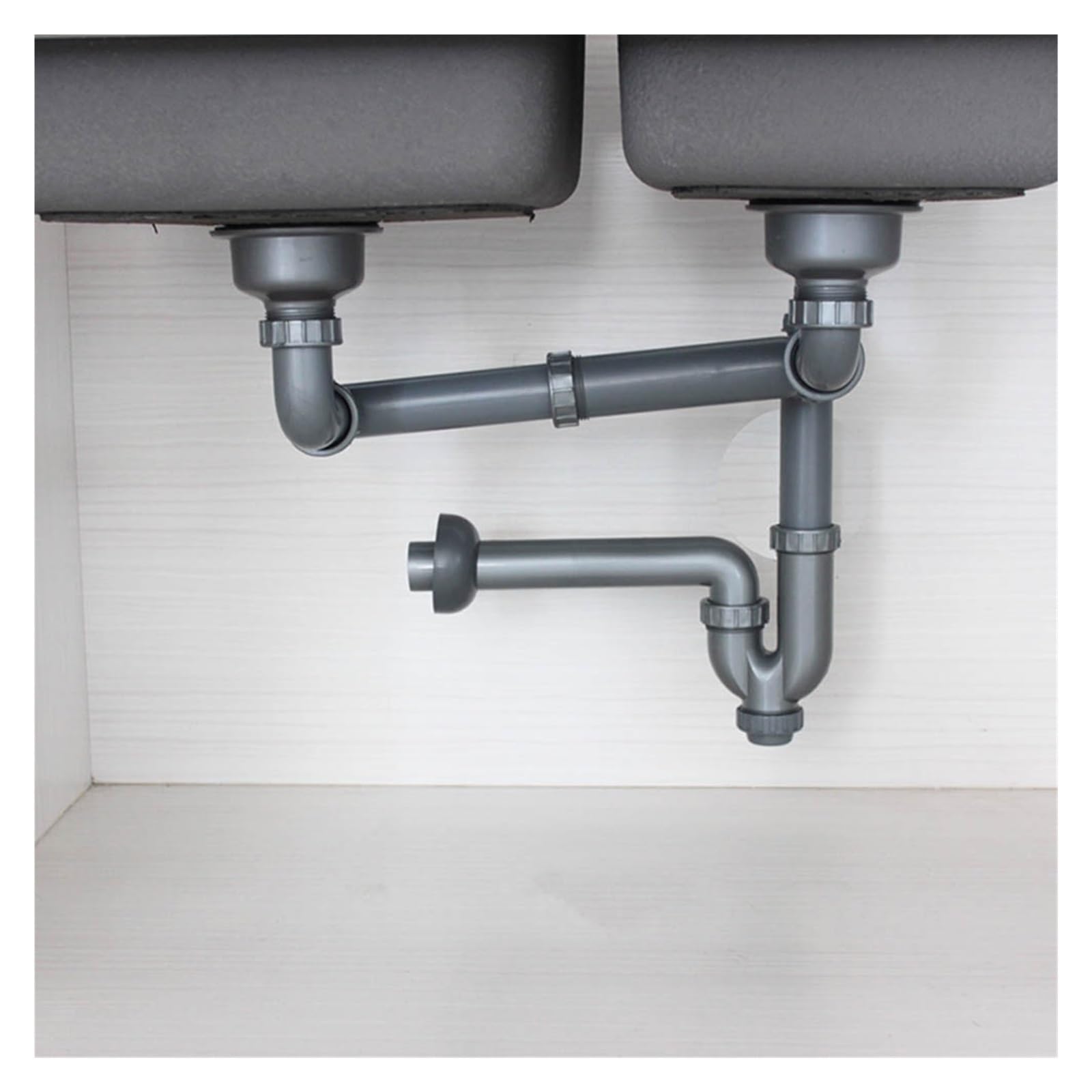Kit Di Scarico Universale Per Doppio Lavello, Tubo Flessibile In PP/PVC/acciaio, Drenaggio Rapido
