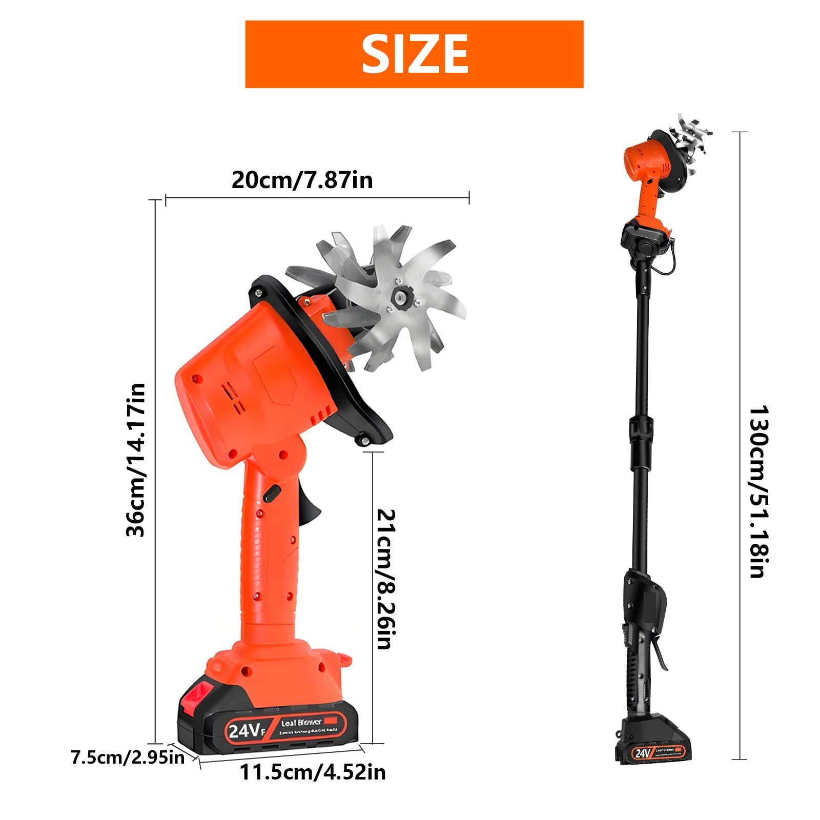Motobineuse Électrique, 24V 235RPM Bineuse sans Fil avec Poignée Mobile & Tige Extensible, Largeur Ø10cm, Idéale pour Petits Massifs et Potagers – 2 * 1.5Ah Batterie et Chargeur Incluse
