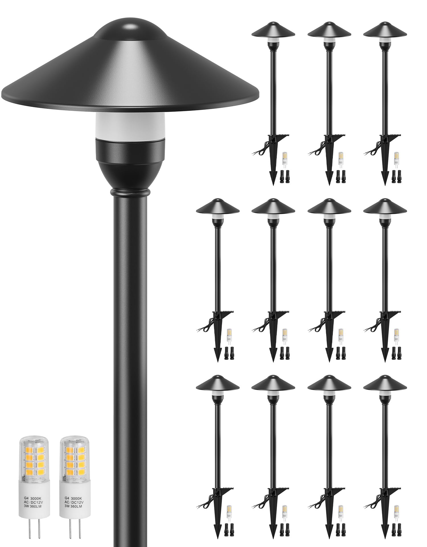 PARTPHONER Low Voltage Landscape Lighting 12-Pack