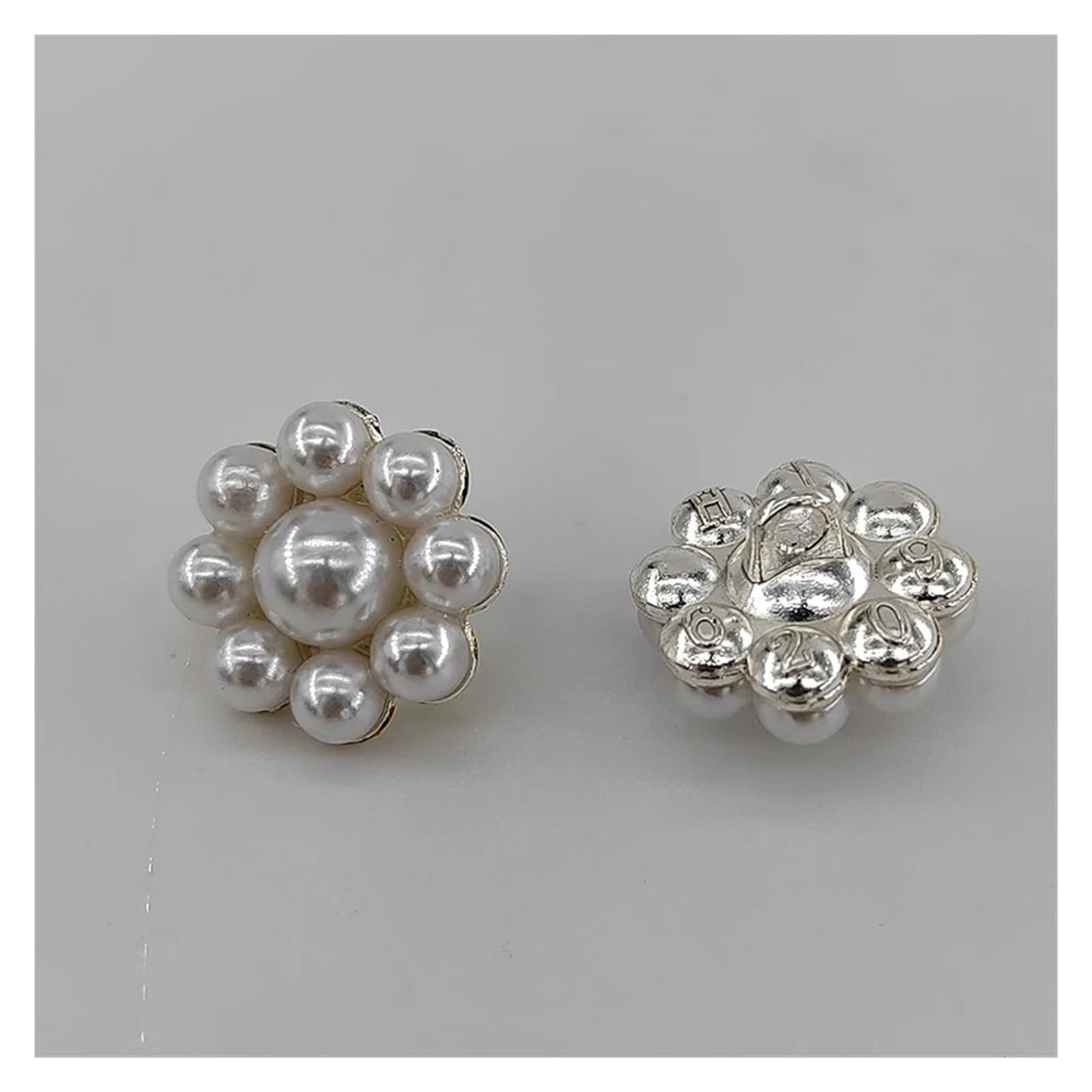 CVBFGH Botones Elegantes de imitación de Perlas de 15MM for Ropa, decoración de Moda, Hermosos Botones de Costura de Flores