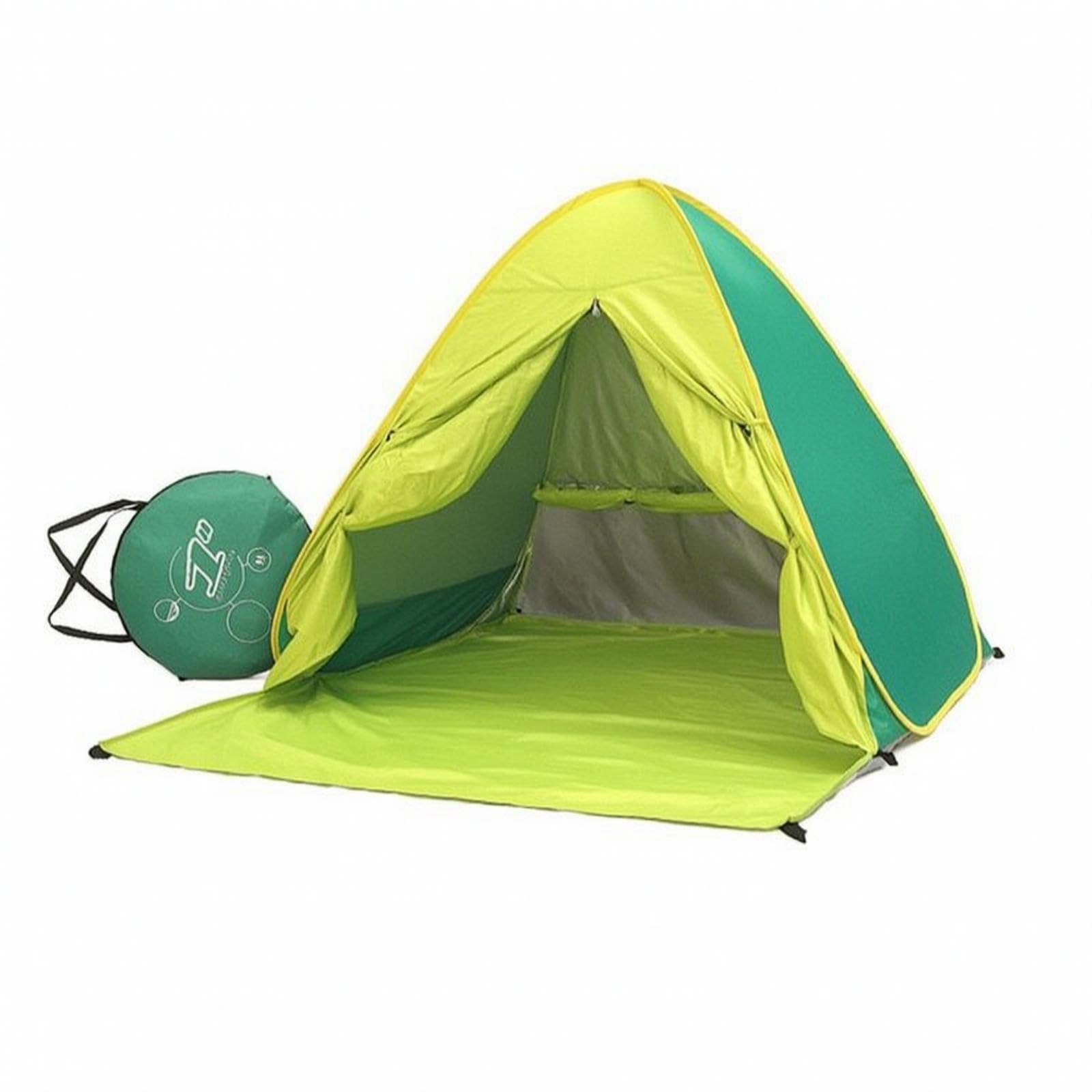 Beach Tent with Carry Bag Foldable Beachside Tent Freestanding for Families, Park, Camping Green L Upgraded-image-48