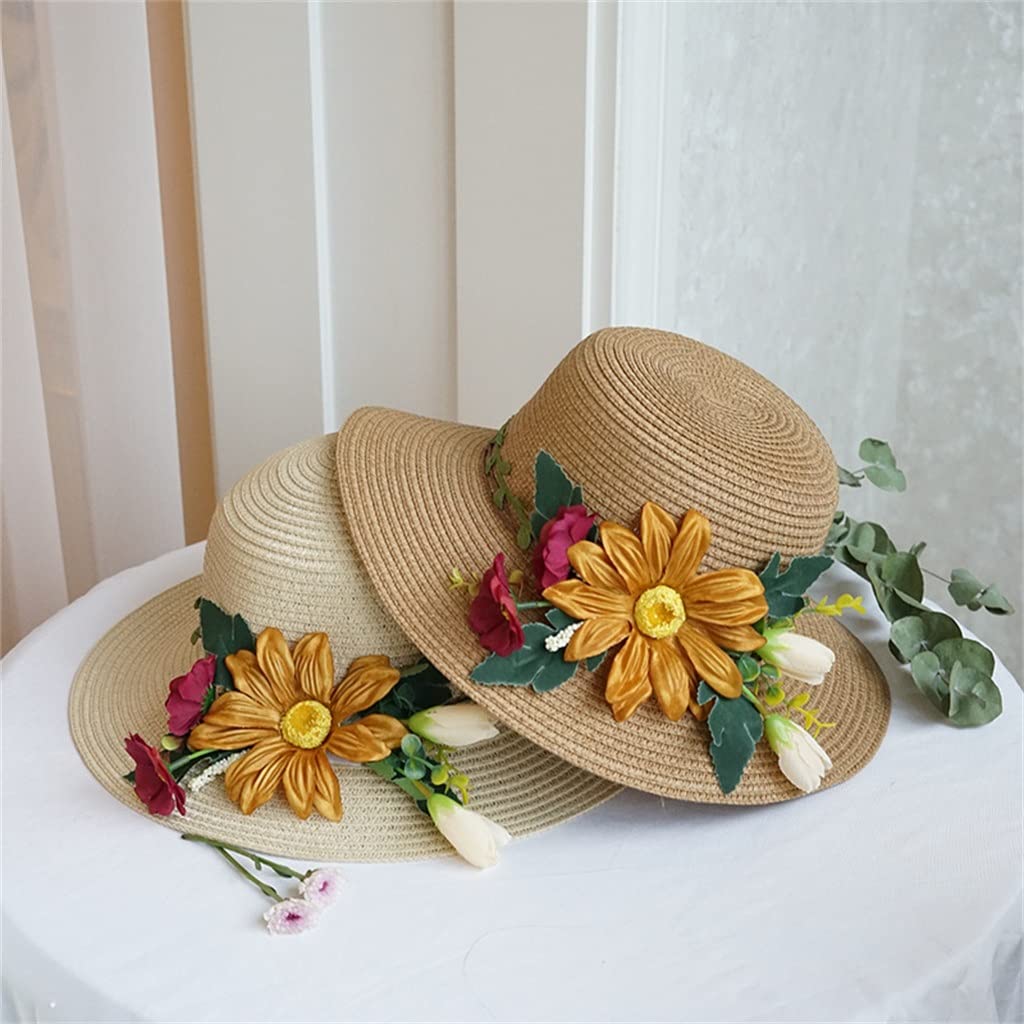 Amazon.com: Flowers Beach Hat Sun Hats Straw Sombreros De  display picture 1