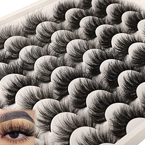 Mink Eyelashes Fluffy False Lashes Wispies 24 Pairs Natural Look Eye Lashes Pack 8D Dramatic Mink Fake Eyelashes Bulk 6 Styles Mixed HeyAlice