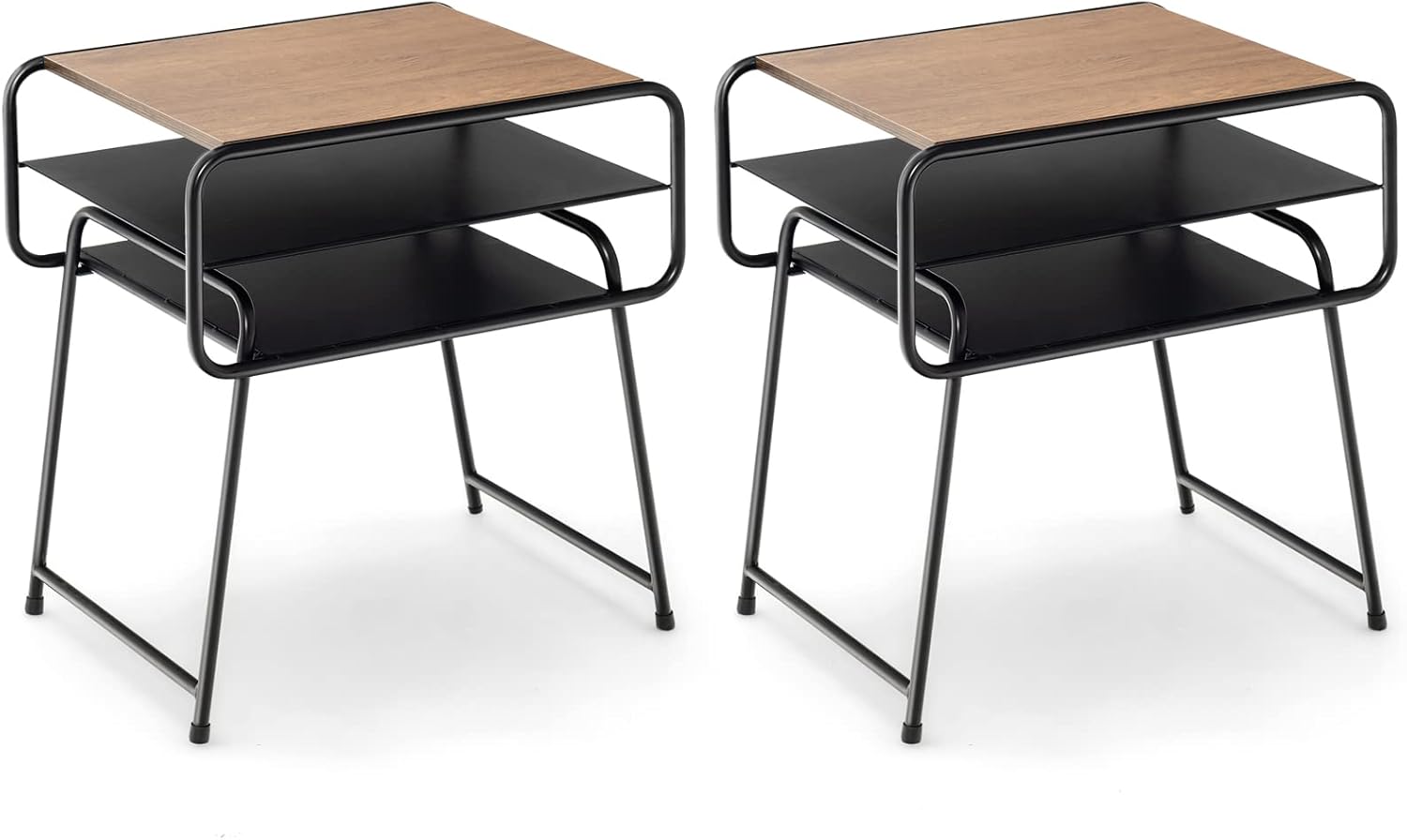 Tangkula End Table, 3Tier Side Table w/Storage Shelf