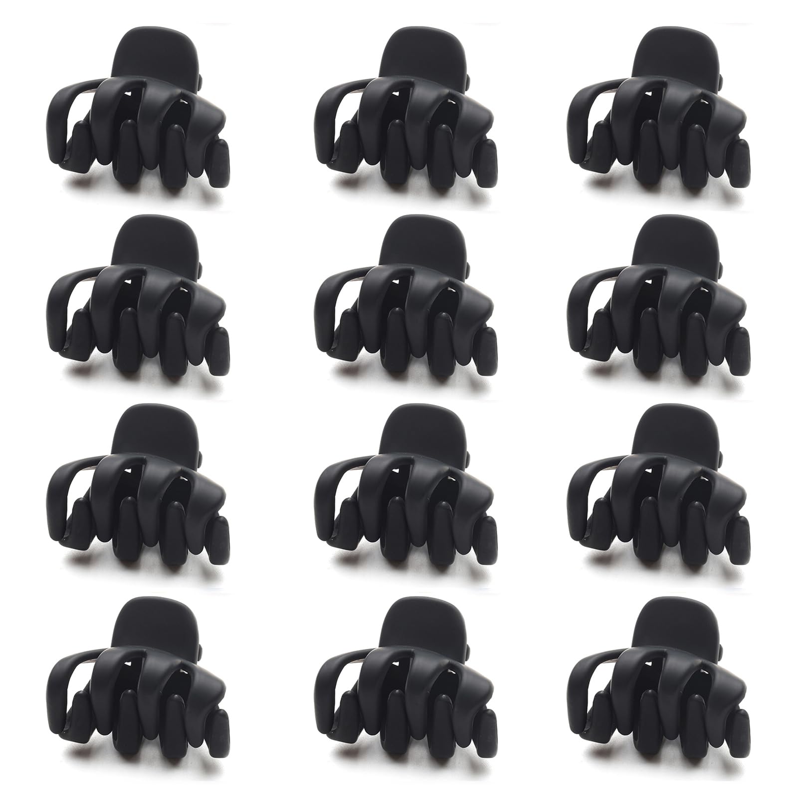 View 1 of 12 Pack Small Hair Claw Clips 1.2 Inch Matte Hair Clips for Thin Thick Hair