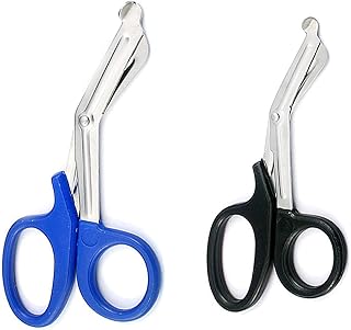 PRECISE CANADA: New Premium Grade 2 PCS (Black & Blue) Paramedic Utility Bandage Trauma EMT EMS Shears Scissors 5.5 INCH Stainless Steel New