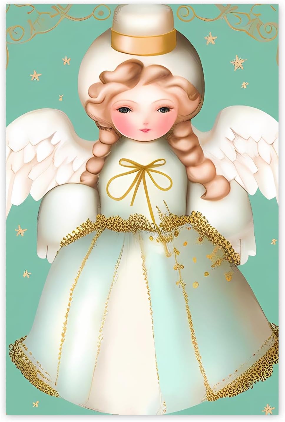 Gabbana Beautiful Feather Fairy Diamond Painting, 5D DIY Full Round Diamond Cross Stitch Kit for Adults, Fairy Classic Diamond Art Holidays Gift 20x24 Inch