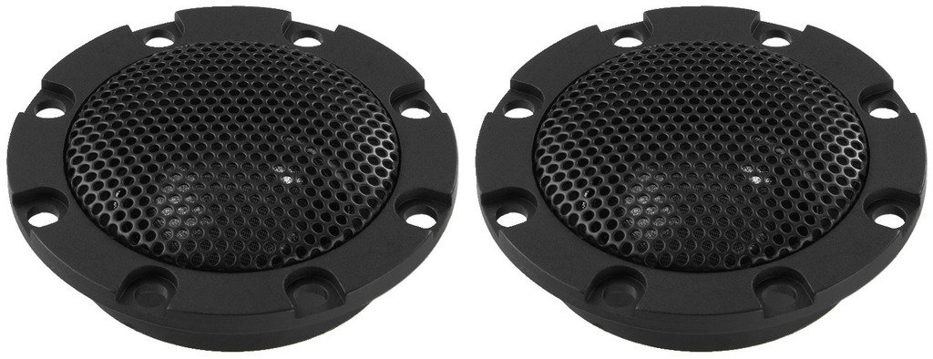 MONACOR DT-284 Dome-Tweeter-Paar, Top-Class Hochtöner mit hohen Pegelreserven und tiefer Ankopplung, Auto Speaker in kompakter Abmessungen und rundem Design, 60 W, 4 Ohm, in Schwarz