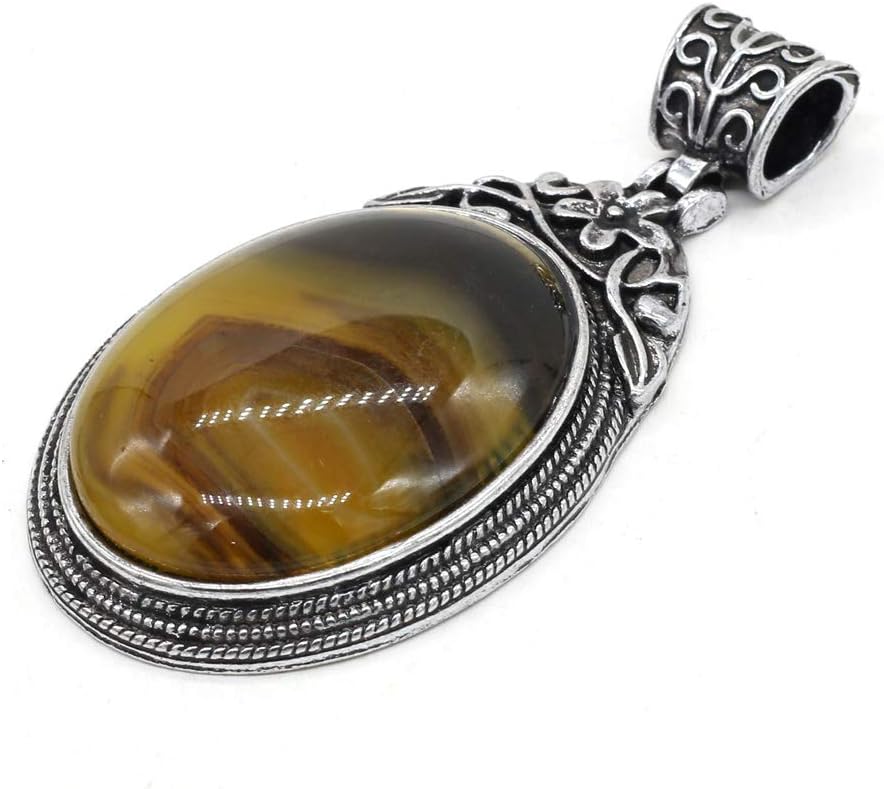 Natural Stone Pendant,Oval Shape Gemstone Pendants Crystal Quartz Healing Chakra Reiki Charms Bulk for DIY Necklace Bracelet Jewelry Making 40x60mm (Random 2Pcs) - Image 3