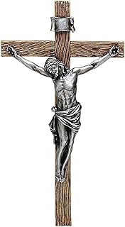 Joseph's Studio by Roman Inc., Crosses and Crucifixes Collection, 8.25" H Antique Silver Crucifix,Religious Statue, Prayer Home Décor (8x4x1)