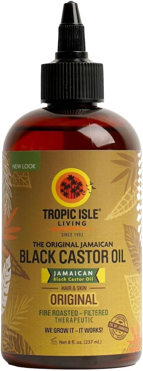 Tropic Isle Living Jamaican Black Castor Oil | Rich in Vitamin E, Omega Fatty Acids & Minerals | For Hair Growth Oil, Skin Conditioning, Eyebrows & Eyelashes, Scalp and Nail Care (PET) (257ml)