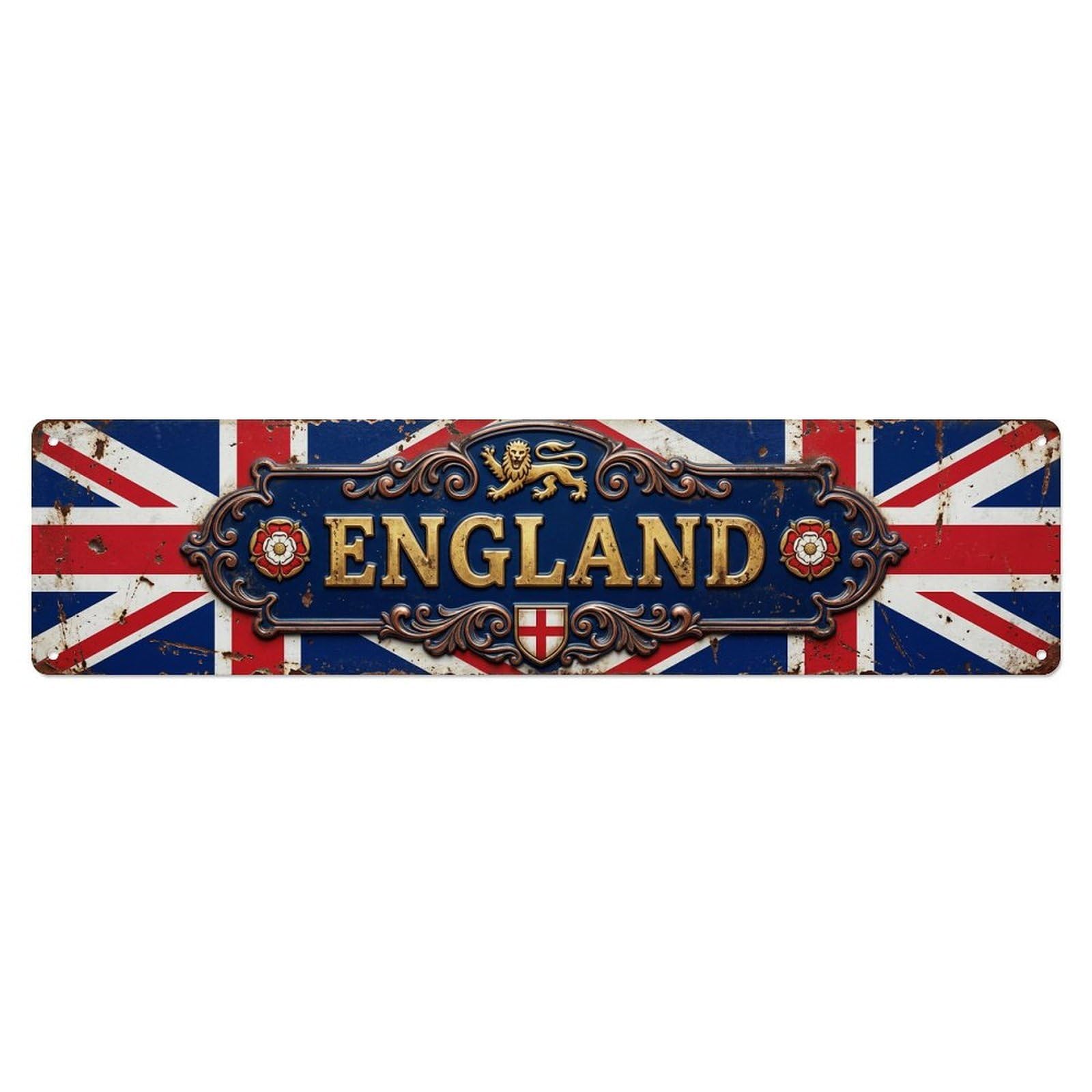 Okahys 4X16inch(10X40cm) England Flag Store Relic Vintage Metal Tin Sign
