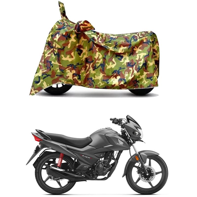 Image of Waterproof 100% PVC Coated Full Bike Scooty Two Wheeler Body Cover Compatible for Honda Livo Drum /UV-Rays /Heat Protection /Birds Dropping /Scratchproof /Dust Proof s[6X6 Jungle Print]
