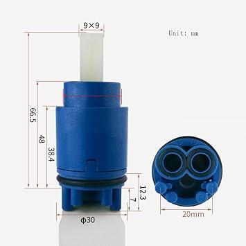 Tap Cartridges Replacement 25/30/35/40mm, Ceramic Disc Cartridge Valve For Single Handle Monobloc Bathroom Or Kitchen Mixer Taps,C-30mm