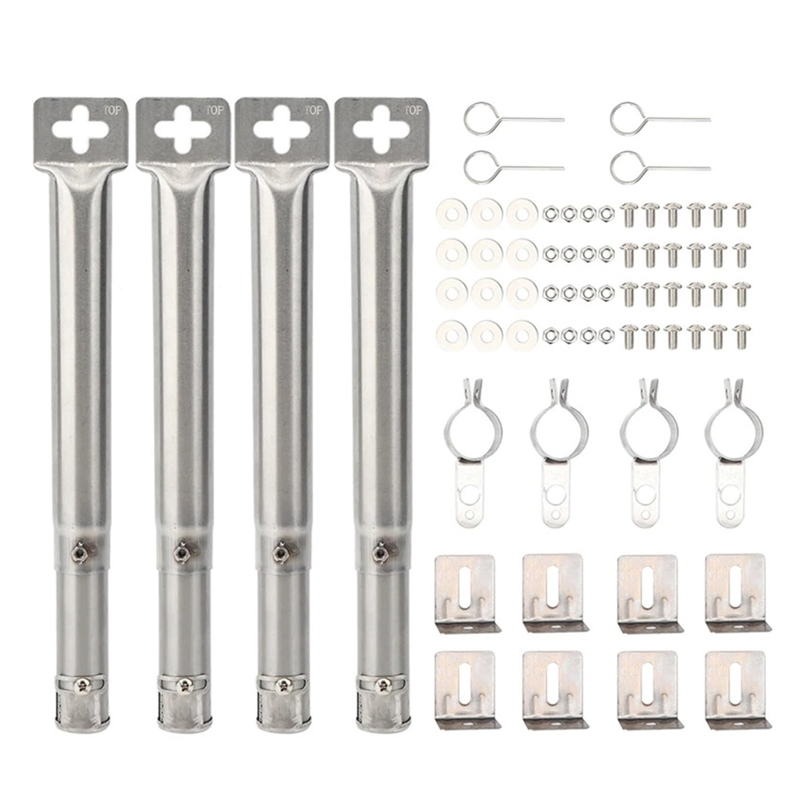 4PCS/set BBQ Grill Pipe Adjustable Stainless Steel Barbecue Tube Burners Outdoor Indoor Gas Grilling Replace Parts