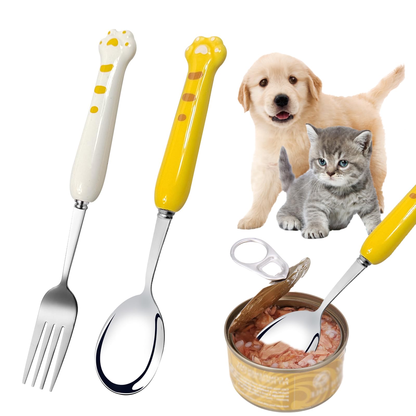 Produktbild von Hundefutterlöffel 40g – Mit Katzen-Design, Clip Zum Verschließen, Messlöffel Aus PP Für Futter, Kaffee & Tee