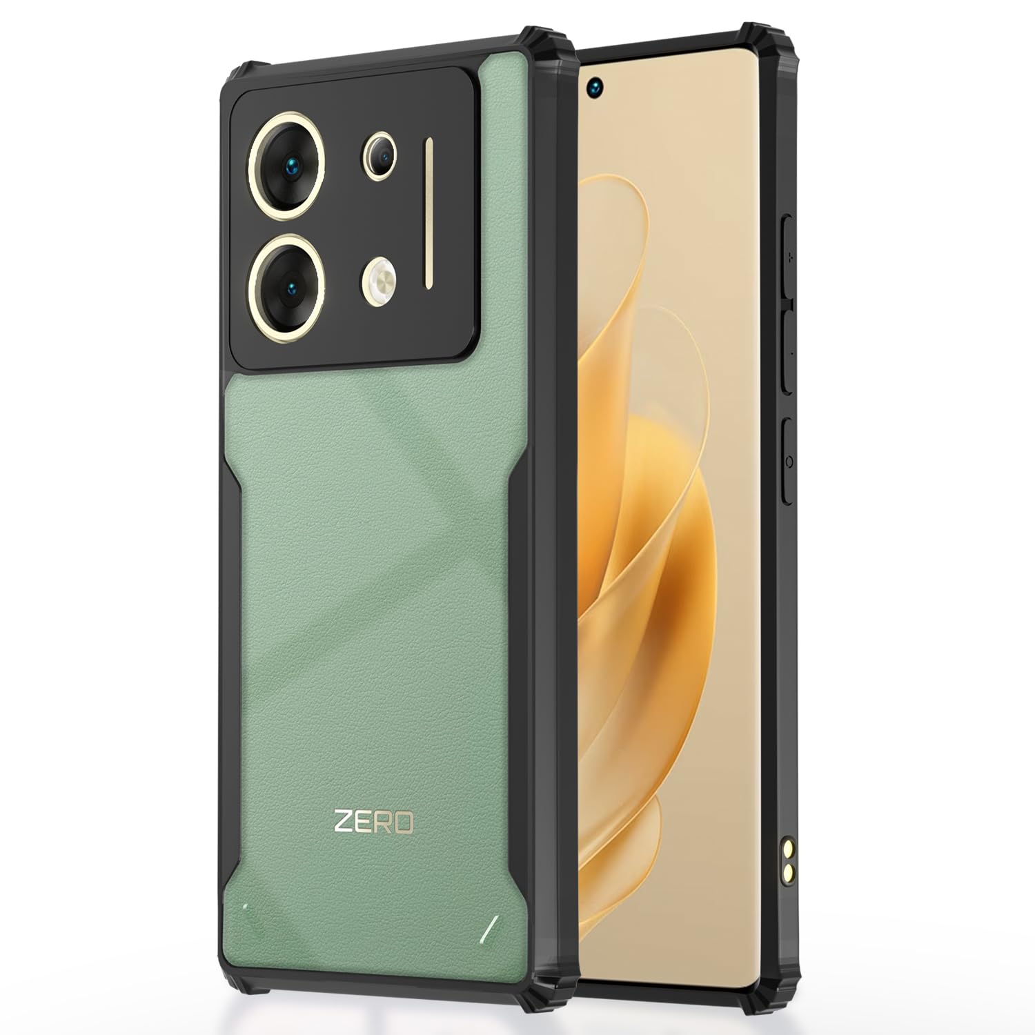 Pikkme Infinix Zero 30 5G Back Cover | Crystal Clear Transparent Back | Ultra Hyrbid | Full Camera Protection | Raised Edge | Bumper Back Case (Black)